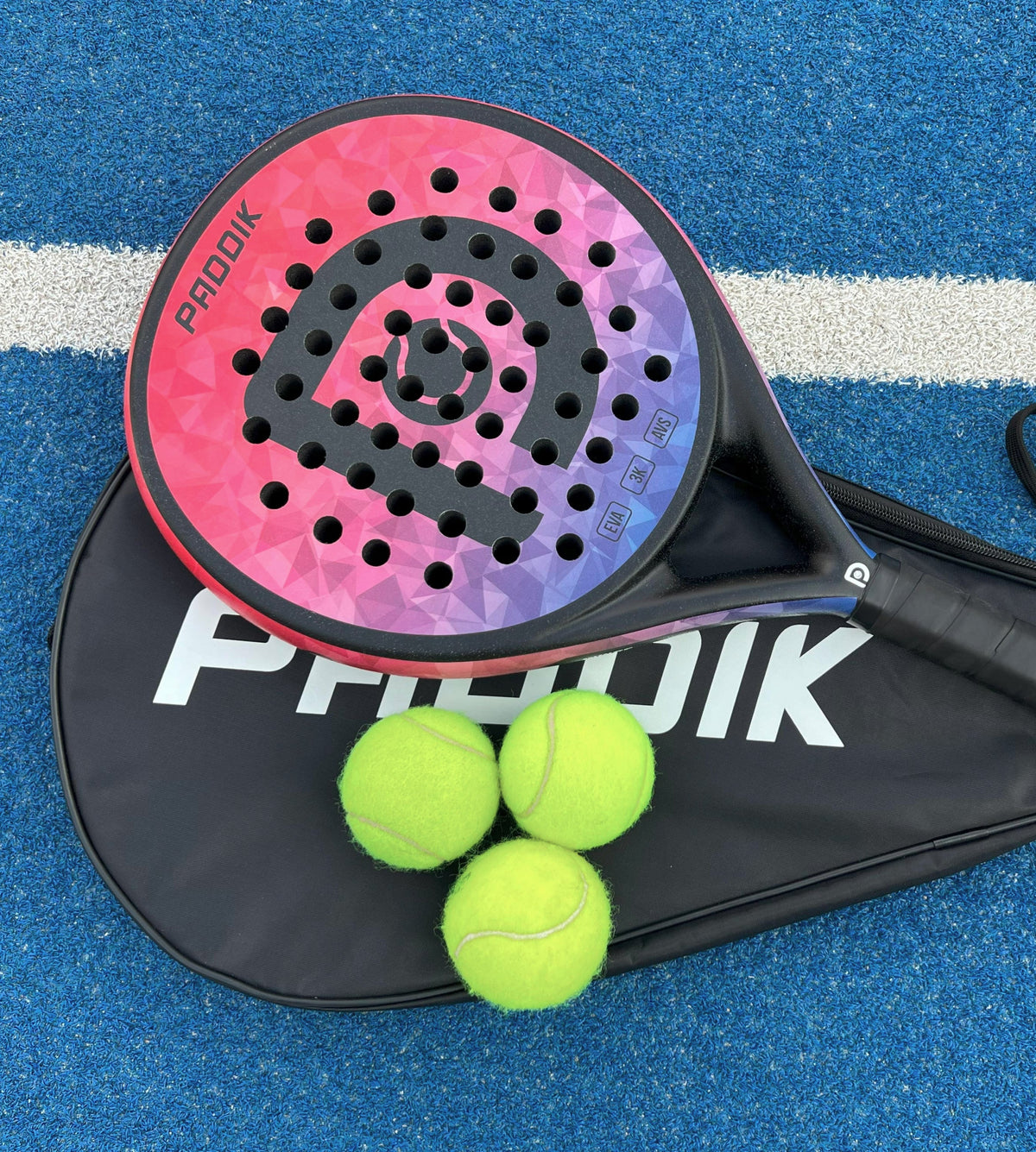 P10 Pink Padel Racket (2026) by PADDlK with carbon surface