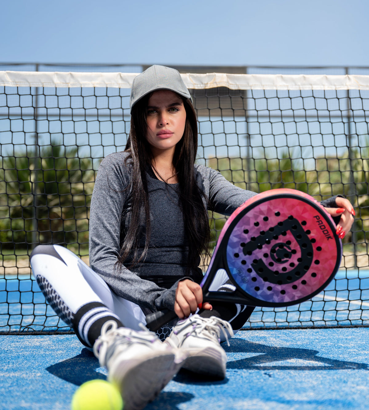 close-up of P10 Pink Padel Racket (2026) face